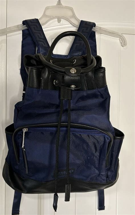 Versace Parfums Bag Backpack Blue Black Drawstring Perfumes 